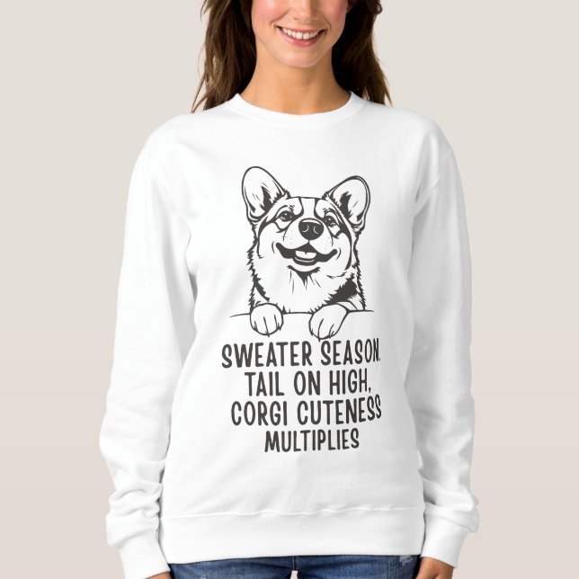 Moletom Cute Cozy Corgi Lover Sweatshirt for Fall & Winter (Frente)