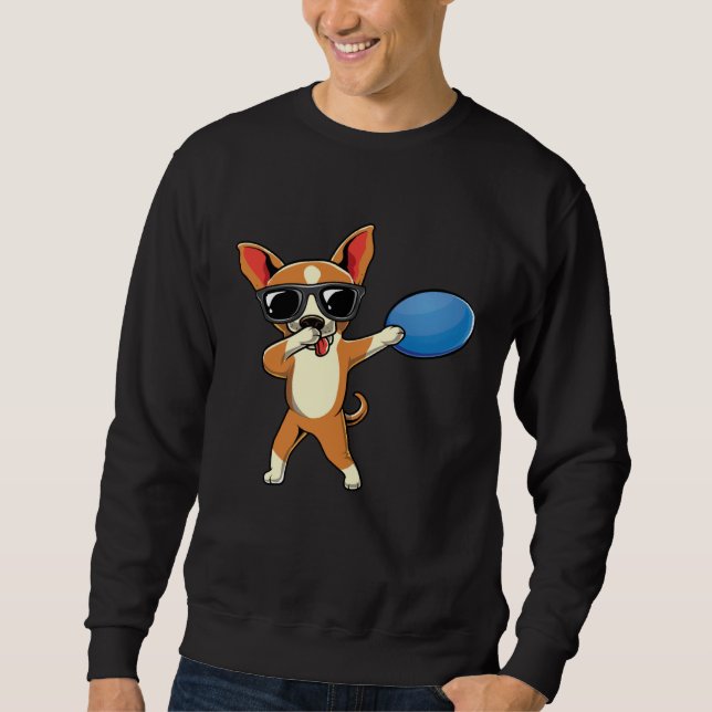 Moletom Cute Dabbing Chihuahua Dog Dab Boys Frisbee Disc G (Frente)