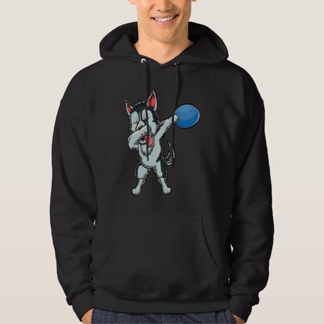 Moletom Cute Dabbing Siberian Husky Dog Dab Disc Golf Love (Frente)