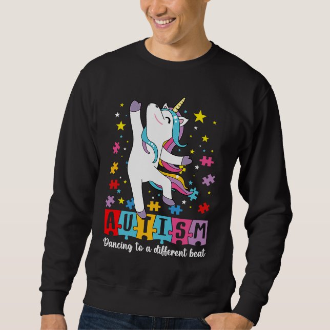 Moletom Cute Dabbing Unicorn Autism Dancing To A Different (Frente)