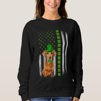 Moletom Cute Dachshund Saint Patrick S Day American Flag D