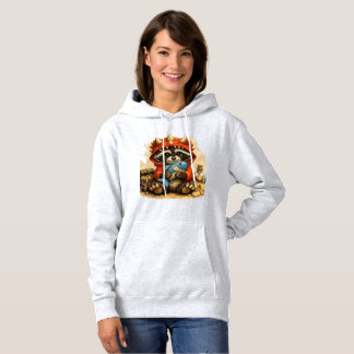 Moletom Cute Dino Raccoon Hoodie – Kawaii Animal Gift