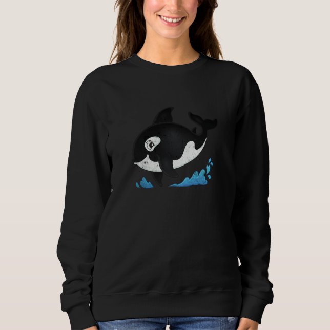Moletom Cute Dolphin Whales Ocean Orca Whale Orcas Boys Gi (Frente)