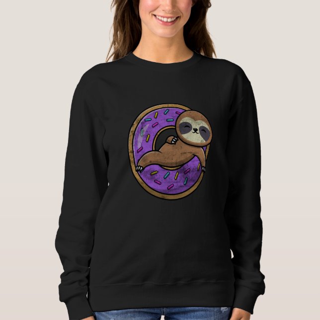 Moletom Cute Donut Sloth On Doughnut Animal Sloths Men Wom (Frente)