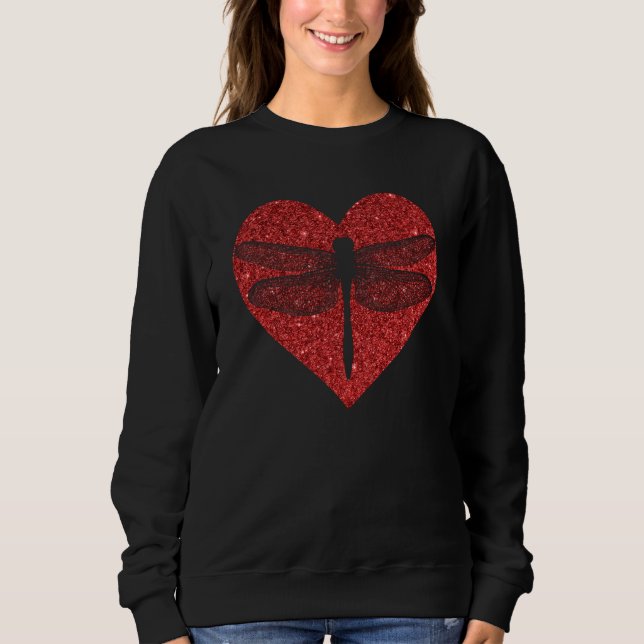 Moletom Cute Dragonfly Heart Valentines Day Dragonfly (Frente)