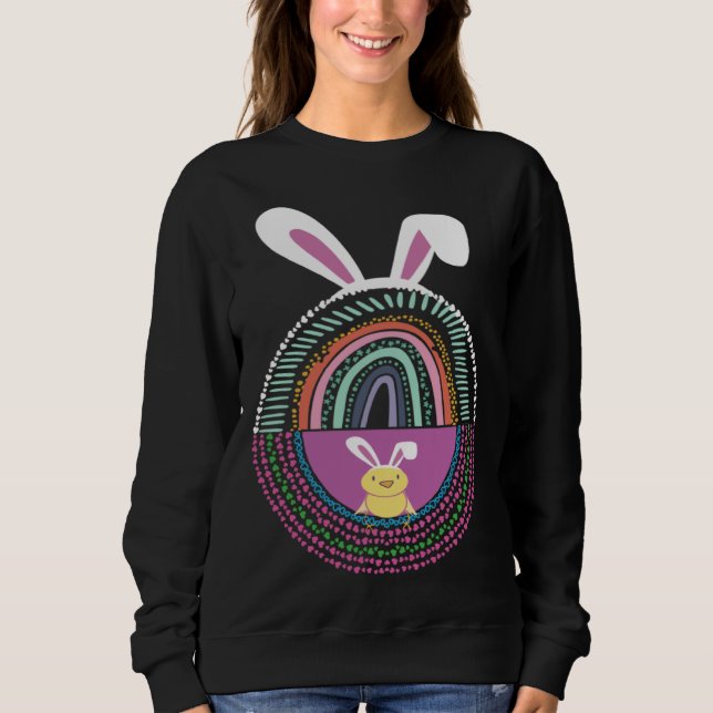 Moletom Cute Easter Egg Rainbow Rabbit Bunny Ears (Frente)