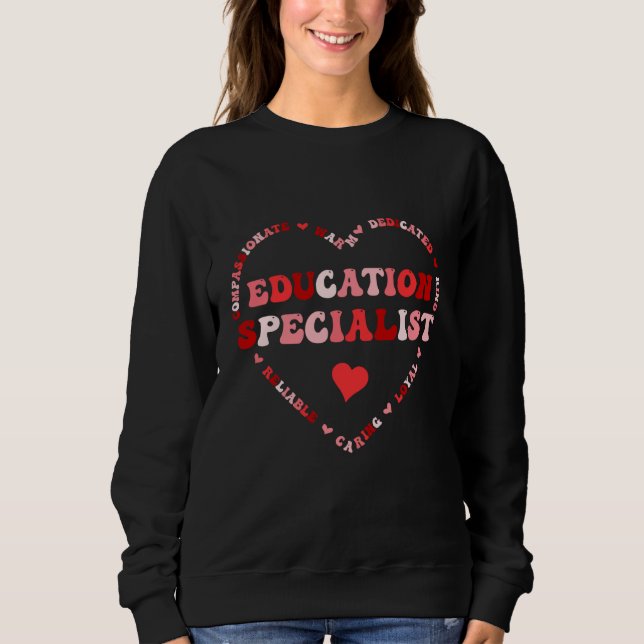 Moletom Cute Education Specialist Valentines Day Heart  1 (Frente)