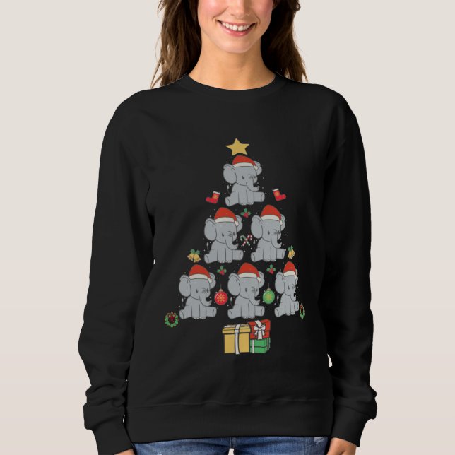 Moletom Cute Elephant Christmas Tree (Frente)