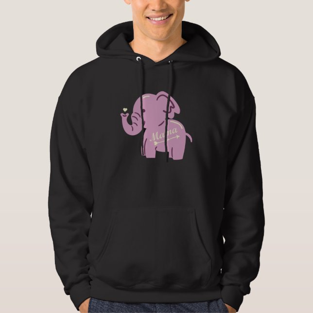 Moletom Cute elephant heart clothing mum mother mum elepha (Frente)
