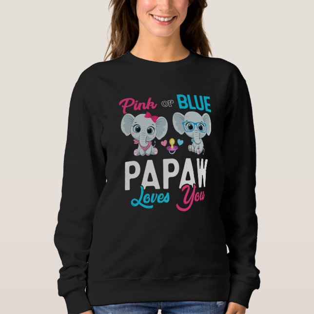 Moletom Cute Elephant Keeper Of The Gender Papaw Loves You (Frente)