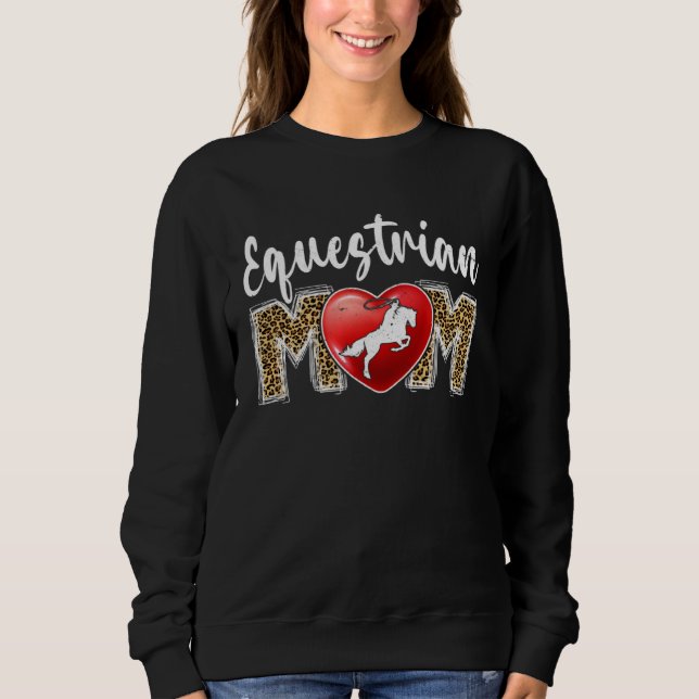 Moletom Cute Equestrian Mom Leopard Print Mom For Mother s (Frente)