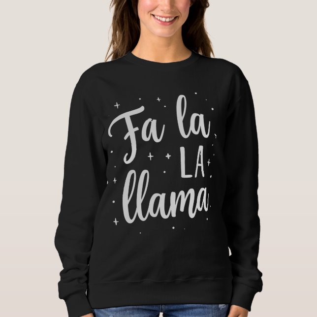 Moletom Cute “Fa La La Llama” Christmas Sweatshirt (Frente)