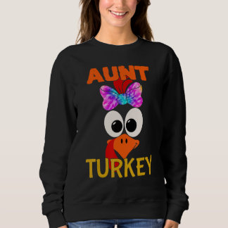 Moletom Cute Family Matching Aunt Turkey Aunty Thanksgivin