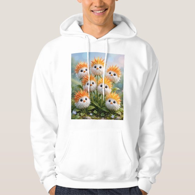 Moletom Cute Fantasy Chick Flores Jardim Capuz Masculino (Frente)