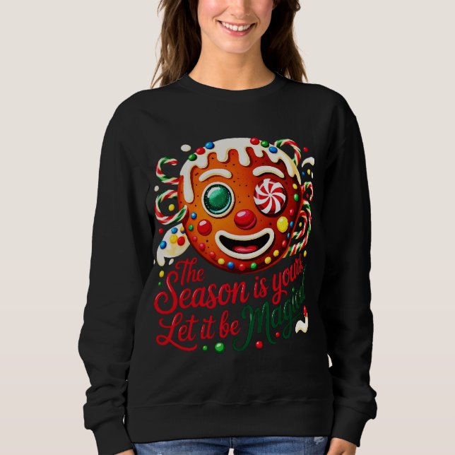 Moletom Cute Festive Christmas Cookie Crewneck Gift (Frente)