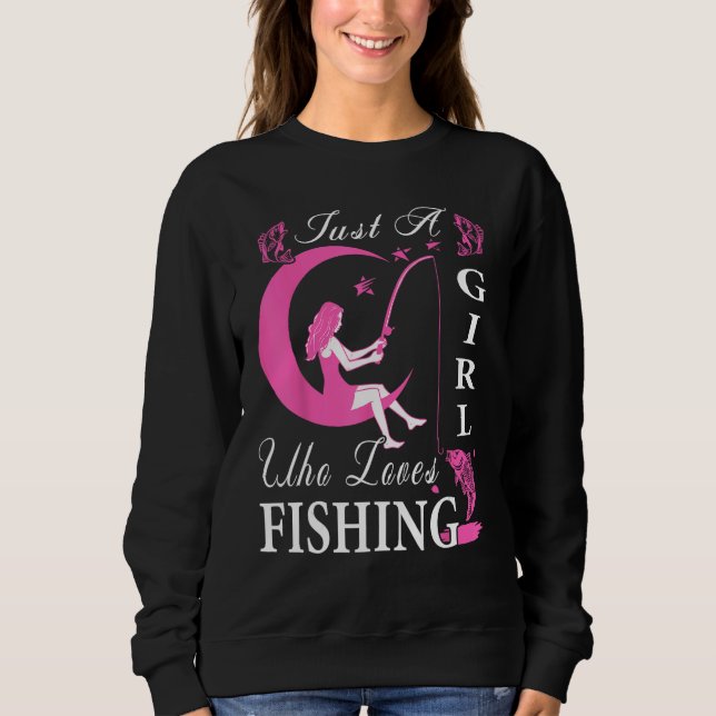Moletom Cute Fishing For Women Girls Kids Fisher Fisherman (Frente)