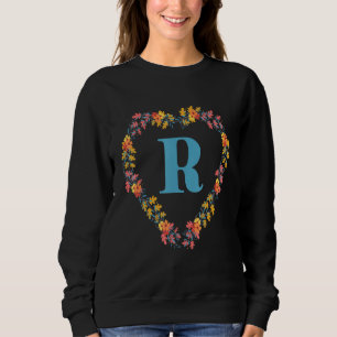 Moletom Cute Floral R Alphabet Monograma Inicial Para Rapa