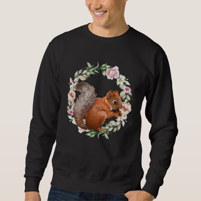 Moletom Cute Flower Circle And Squirrel  Animal & Nature (Frente)
