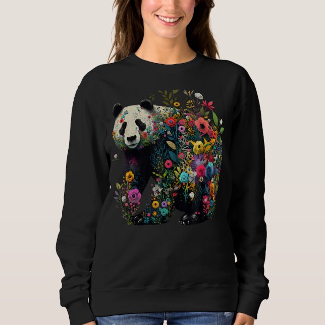 Moletom Cute Flower Panda on summer Floral Panda 1 (Frente)