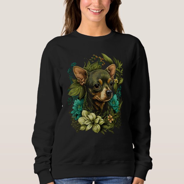 Moletom Cute Flower summer Floral Chihuahua (Frente)