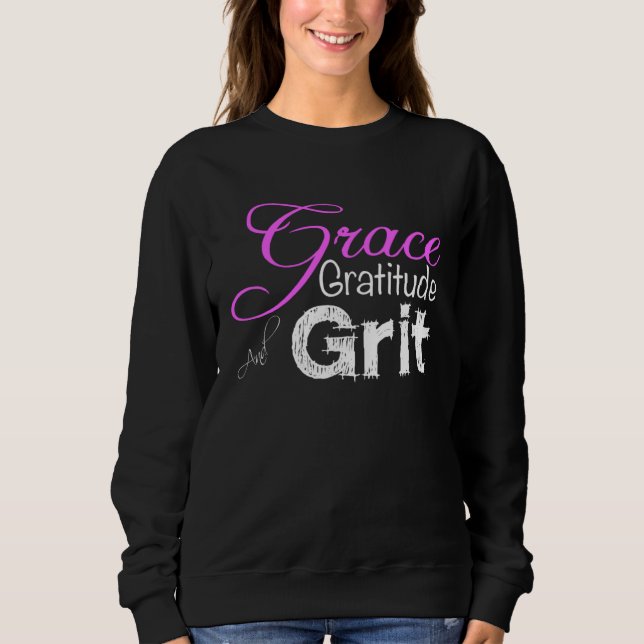 Moletom Cute for Women Grace Gratitude and Grit Strong Wom (Frente)