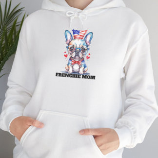 Moletom Cute French Bulldog American Flag with Hearts