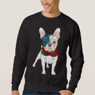 Moletom Cute French Bulldog Christmas Pup With Red And Gre