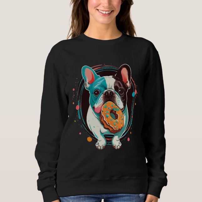 Moletom Cute French Bulldog Donut Tee For French Bulldog L (Frente)