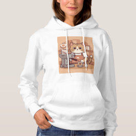 Moletom Cute Funny Cozy Barista Cat Hoodie T-shirt