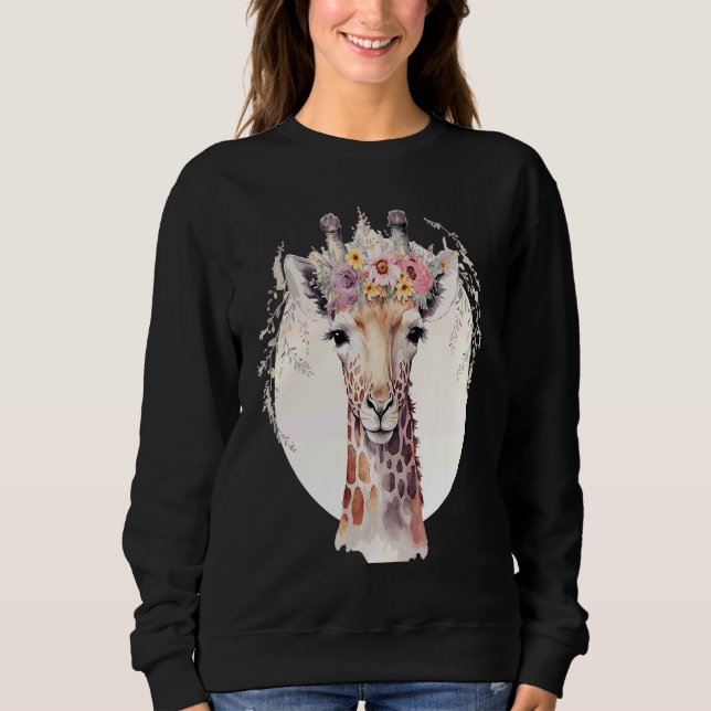 Moletom Cute Giraffe Flower Crown Africa Safari Animal (Frente)