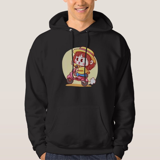 Moletom Cute Girl On A Scooter (Frente)