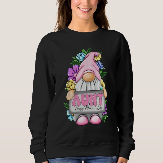 Moletom Cute Gnome Aunt Happy Mothers Day Flower For Mom G (Frente)