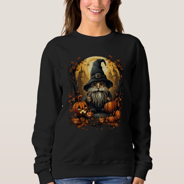 Moletom Cute Gnome Autumn Pumpkins Halloween Fall Holiday  (Frente)
