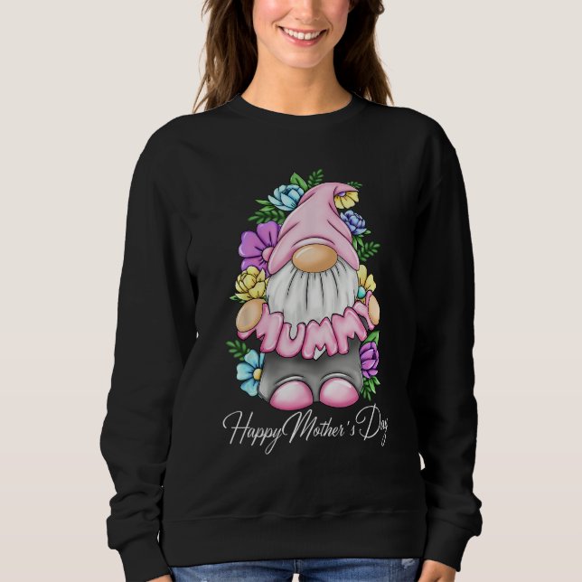 Moletom Cute Gnome Mummy Happy Mothers Day Flower For Mom  (Frente)