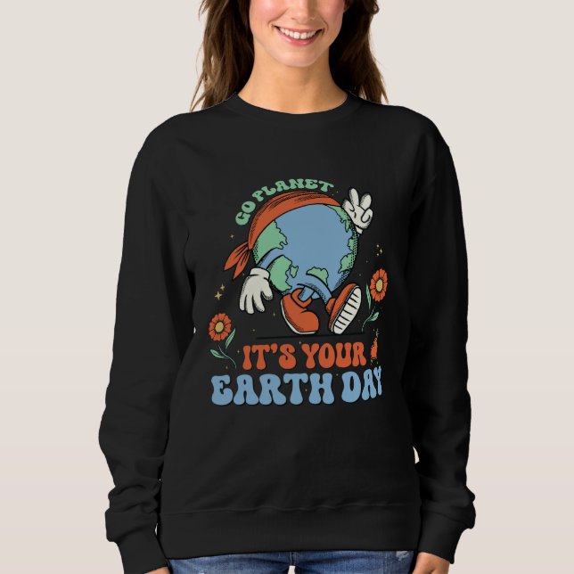 Moletom Cute Go Planet Its Your Earth Day 2023 Groovy Kids (Frente)