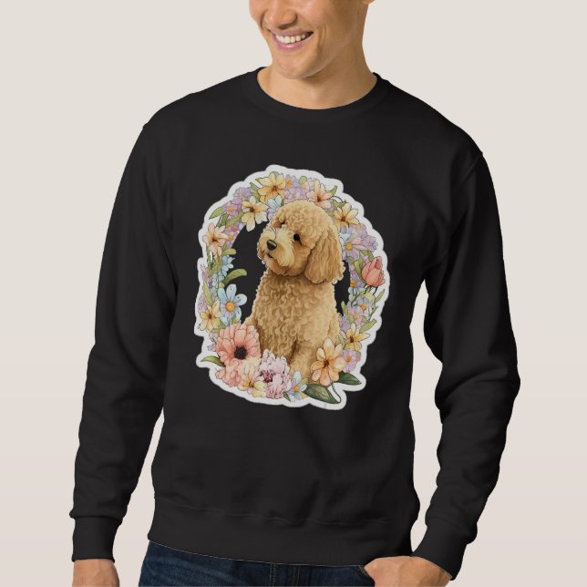 Moletom Cute Golden Doodle Flower summer Floral Goldendood (Frente)