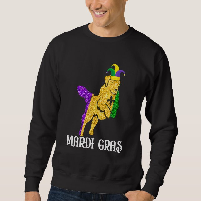 Moletom Cute Golden Retriever Dog Lover Mardi Gras Party J (Frente)