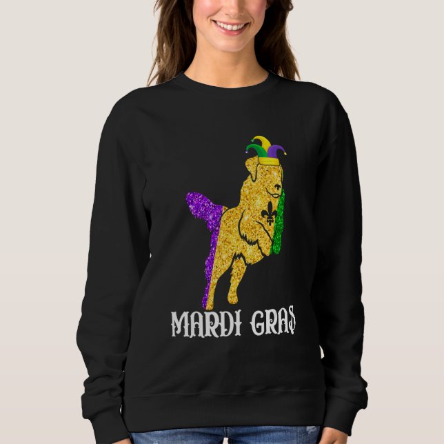 Moletom Cute Golden Retriever Dog Lover Mardi Gras Party J (Frente)