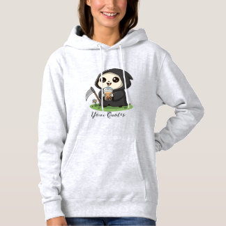 Moletom Cute Grim Reaper Drinking Boba Tea