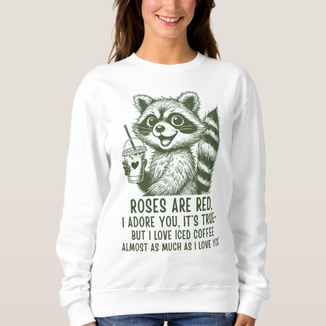 Moletom Cute Guaxinim Amor de Café Gelado (Frente)