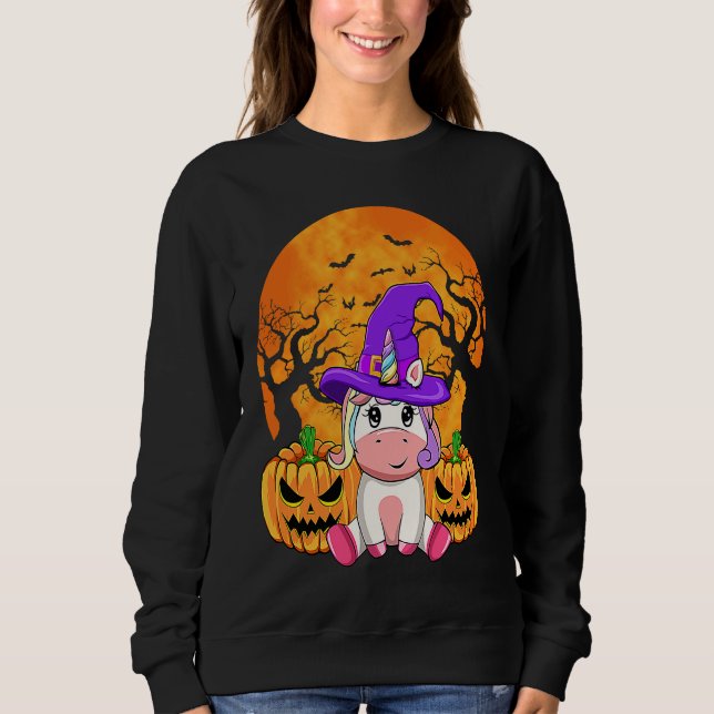 Moletom Cute Halloween Witchy Unicorn Halloween Custome (Frente)