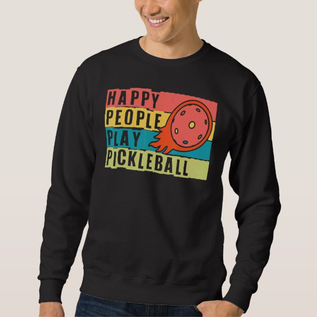 Moletom Cute Happy People Play Pickleball Players Pickleba (Frente)
