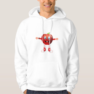 Moletom Cute Happy Red Apple Cartoon Character Hoodie