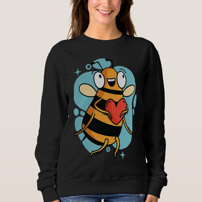 Moletom Cute Heart Bee Beekeeper Valentine's Day (Frente)