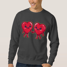 Moletom Cute Heart Characters Holding Hands