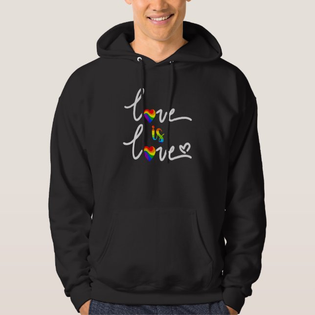Moletom Cute Heart Love Is Love LGBT Gay Lesbian Pride Rai (Frente)