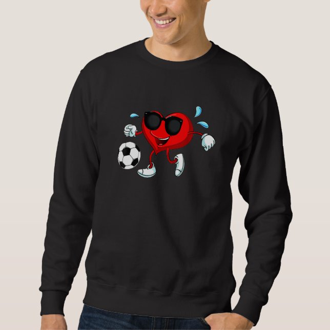 Moletom Cute Heart Soccer Ball Happy Valentines Sport Boys (Frente)