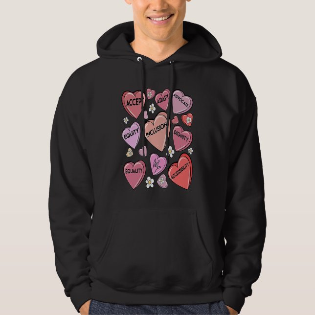 Moletom Cute Heart Valentines Day Love Special Education T (Frente)