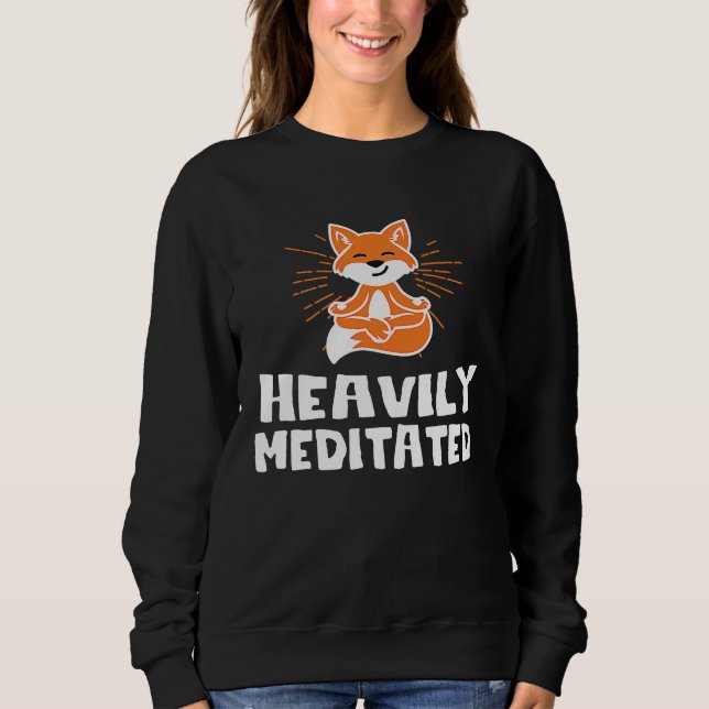 Moletom Cute Heavily Fox Meditated Yoga Fox Yoga Instructo (Frente)