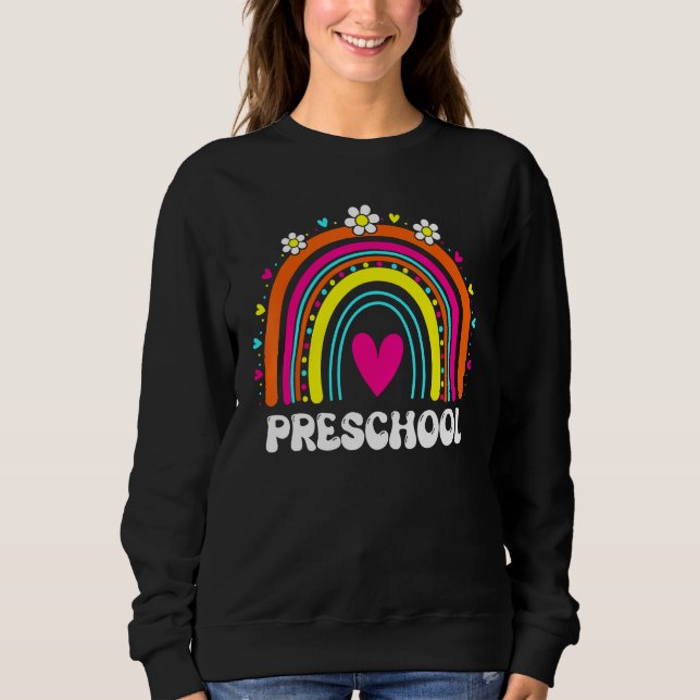Moletom Cute Hello Preschool Rainbow Back To School Teache (Frente)